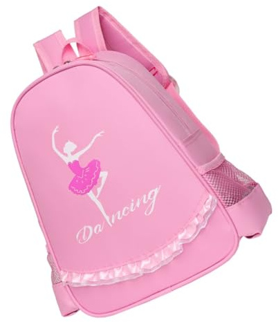 Kinderrucksack mit Lateinischen Buchstaben, Rosa Oxford Cloth, Große | Balletttasche für Mädchen, Reißverschluss, Feine Verarbeitung, Schulanfang Deko