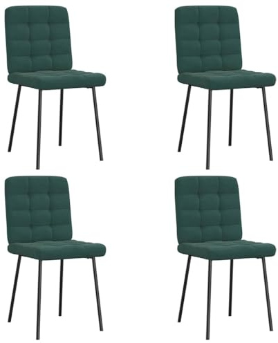 Frdhee Esstisch Stuhl, Esszimmerstühle 4 STK. Dunkelgrün Samt Polsterstuhl für Esszimmer, Wohnzimmer, Schlafzimmer