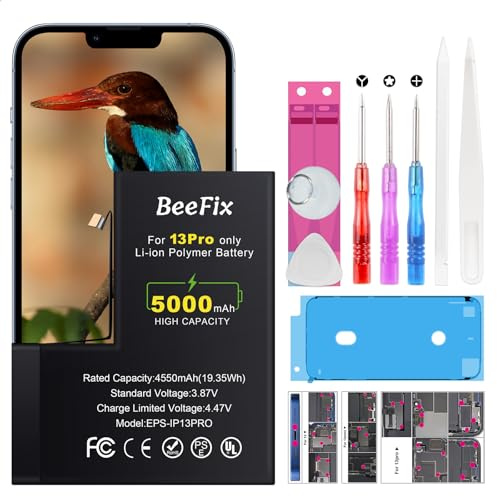 Batteria per Phone 13 Pro | 5000mAh Batteria ad alta capacità con strumenti di riparazione