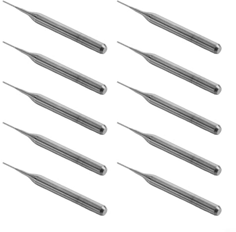 Hartmetall-Schaftfräser-Bits für Leiterplatten- und CNC-Bearbeitung, effizientes Gravierwerkzeug mit 18 Schaftlängen, 0 mm, 10 Stück