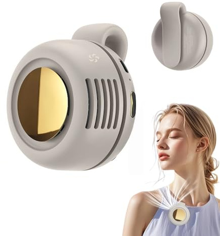 Mini Ventilatore Portatile Ventilatore Senza Pale, Ventilatore Portatile usb Ricaricabile con Clip per Cintura, con 3 Velocità, a Mani Libere, Ventilatore Ricaricabile per Viaggio, Ufficio (Bianco)