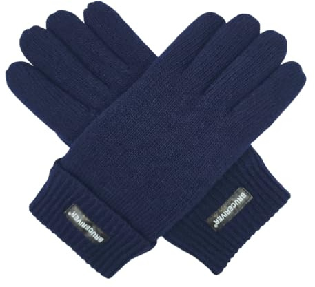 BRUCERIVER Herren Rein Wolle Strickhandschuhe | Warmes Fleecefutter