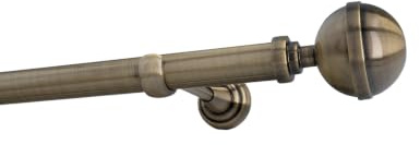 Sento 25mm Gardinenstange Vorhangstange Metall Wandmontage Messing Antik 180 cm Bona