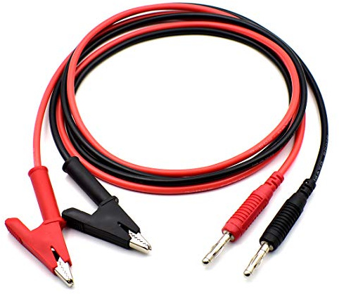 zhenyu 2Pcs 4mm Banana Plug to Crocodile Alligator Clip Test Lead Wire Cable Set 14AWG 1M / 3 feet / 39 inches for Multimeter Oscilloscope