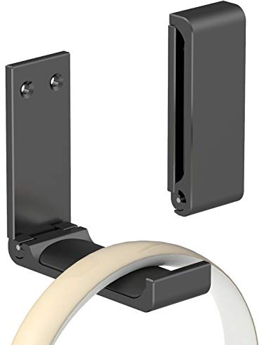 Yocice Aluminum Headphone Hanger, Adhesive or Screw Mount, Black