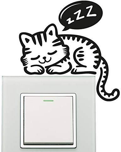 Gato Etiqueta de la Pared Placa Interruptor de luz Etiqueta de la Pared Vinilo Decal Mural decoración del hogar Toma de Corriente Sala de niños Sala de niños Sala de niños