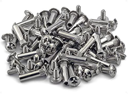 10 X Mprofi MT® Tornillos de Conexión para Muebles-Conectores de Armario-Tornillos de Unión de Muebles-Fijación para Muebles-Agujero de Perforación de 5mm M4-Totalmente Metálicos,Niquelados,de 32-38mm