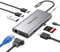 Hub USB C Adaptateur USB C 10-en-1 Onshida vers HDMI 4K, Ethernet RJ45, VGA, Type C PD 100W, 3 x USB 3.0, Lecteur de Carte SD&TF, 3.5mm AUX Jack pour Macbook Pro/Air Dell XPS Chromebook Tablette