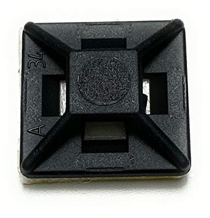 Schwarze Kabelbinder-Basis, selbstklebend, 4-Wege-Befestigung, schnell aufgeräumte Kabel (50, 12,5 x 12,5 mm)
