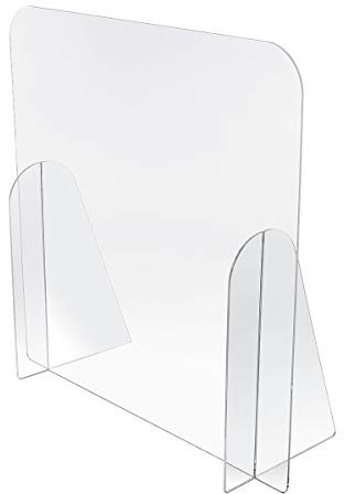 Spuckschutz aus Acrylglas Virenschutz, Hustenschutz, Thekenaufsatz - Breite 100 cm, Höhe 75 cm ohne Durchreiche