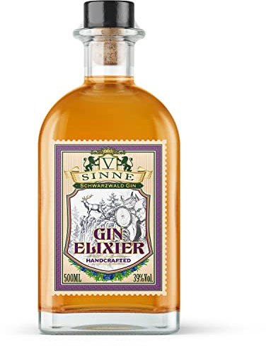 V-SINNE GIN | Gin Elixier – neueste Ginovation auf dem Markt | Basierend auf dem goldprämierten Dry Gin - veredelt mit einer mysteriösen Zutat | Gewidmet Dr. Faust von Goethe | 39% 500ML