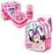 Minnie Mouse 4 Piece Set - Backpack with side pocket + Lunch bag + Lunch box + Bottle - Boys Girls School (Disney Minnie Mouse Backpack + 3 Piece Lunch Set) Backpack & Lunch Box Set For Toddlers Kids