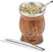balibetov Juego de taza y bombilla, juego de yerba mate que incluye una taza de yerba mate, dos bombillas mate (pajita) y cepillo, doble pared de acero inoxidable, calabaza yerba mate fácil de limpiar