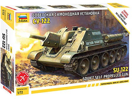 Zvezda 5043 1:72 SU-122 Soviet Tank Destroyer - Modellbausatz,Plastikbausatz, Bausatz zum Zusammenbauen, detaillierte Nachbildung