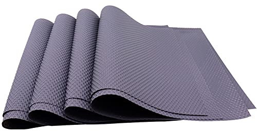 Panngu Set di 8 tappetini antibatterici per frigorifero, antiscivolo, lavabili per i ripiani del frigorifero, anti-umidità, ritagliabili fai da te, tovagliette grigie
