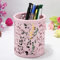 Pot à crayons en métal en forme de rose - Pratique - Solide - Rose