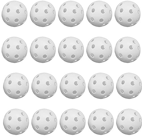 CENPEK 20 Stück Übungs-Golfbälle, Kunststoff Airflow Hohle Golfbälle für Driving Range Swing Training Leichte Training Golfbälle Indoor Outdoor