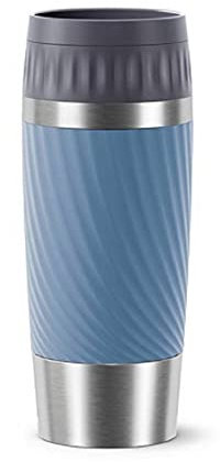Emsa Thermobecher 360 ml Travel Mug, Für unterwegs, Luft und Wasserdicht (Isolierbecher mit doppelwandigem Edelstahlkörper, BPA frei, Spülmaschinenfest), auslaufsicher, Aqua-Blau