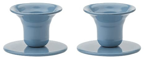 Kunstindustrien® The Bell Kerzenhalter Stabkerze, in 16 Farben erhältlich, Minimalistischer Kerzenständer aus Eisen, Candle Holder für Kerzen mit Durchmesser von 21-23 mm, 2er-Set (Hellblau)
