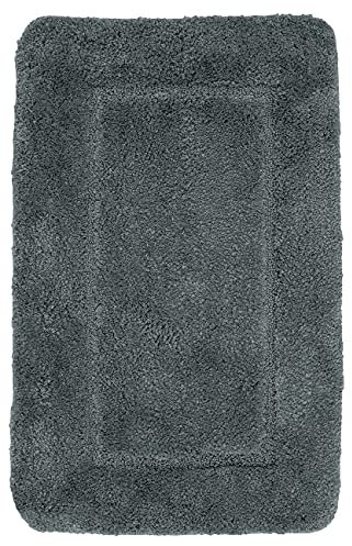 Velosso Super Soft Microfibre High Density Bath Mat Pedestal Mat Anti Slip Super Absorbent (50 x 80 cm Bath Mat, Charcoal Grey)