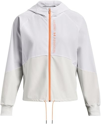Under Armour Womens Warmup Tops Women'S Ua Woven Full-Zip Jacket, Wht, 1369889-100, SM
