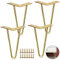 AHUNTTER 4pcs Gold Hairpin Legs, Metal Furniture Legs, Heavy Duty Table Legs For Sofa, Cabinet, Wardrobe, TV Cabinets, Drawers, Desk - with Rubber Floor Protectors and Screws, 20 x 10cm