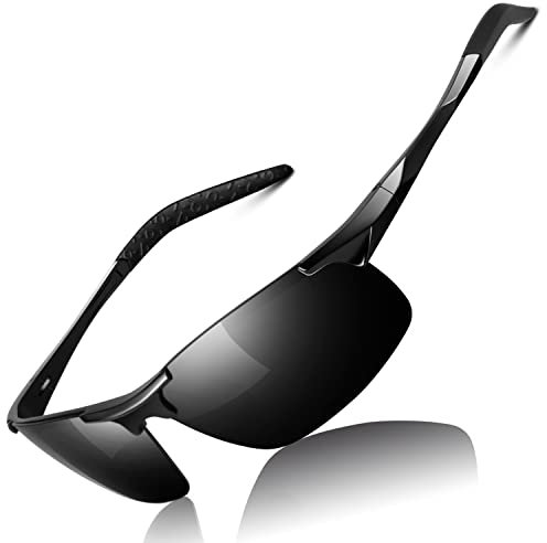 LINVO Polarisiert Sonnenbrille Herren Verspiegelt Sportbrille Ultraleichte Al-Mg UV400-Schutz Männer Fahrerbrille Cat 3 CE