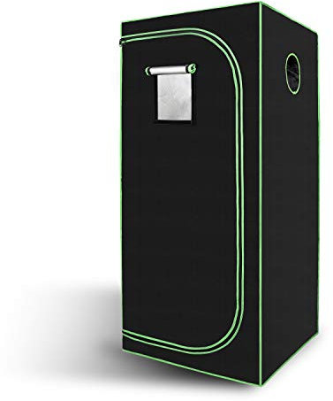 Joparri Growzelt, Grow Tent|Grow Schrank|Zuchtzelt|Lichtdicht und Wasserdicht Pflanzenzelt|Gewächshaus für Homegrowing|600D Oxford, 80x80x180cm, Schwarz Grün