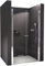 Paroi de douche en niche NT218 - avec portes à double battant - couleur et largeur au choix, Largeur:1000mm, Couleur du profilé:Noir mat