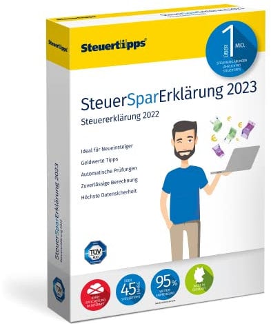 SteuerSparErklärung 2023, Schritt-für-Schritt Steuersoftware für die Steuererklärung 2022, PC Aktivierungscode per Mail für Windows 8, 10 und 11
