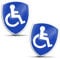 Biomar Labs 2 x 3D Gel Silicone Stickers Badge Emblem Disabled Symbol Logo Wheelchair Wheelchair User Sign Sticker Car Motorcycle Bike Window Door KS 120