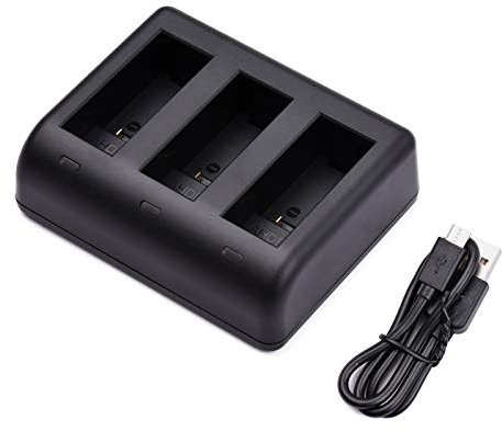 Irfora Action-Kamera-Akku-Ladegerät, 3-Slot-Schnellladung mit Micro-USB- und Typ-C-Eingang, Ersatz für GoPro Hero 9 10 Akkus
