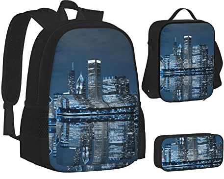 BAAROO Blessed to Be Called Nana Sonnenblume Schulrucksack 3pcs Rucksack Set Leichte Büchertaschen Schultasche Sets mit Mittagessen Ba, farbe, 5.0cm*10.5cm*20.5cm, federmäppchen