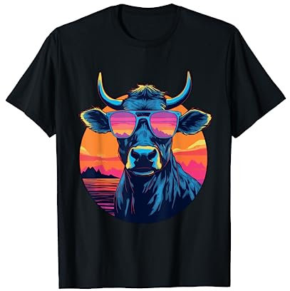 Kuh mit Sonnenbrille Landwirt Kühe T-Shirt