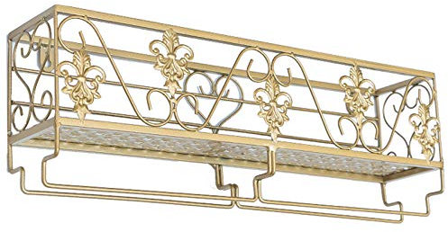 SOVORM Portabottiglie da parete in legno rustico l portabottiglie e portabicchieri l 2 portabicchieri a stelo lungo |Portaoggetti |Decorazione della cucina domestica The New