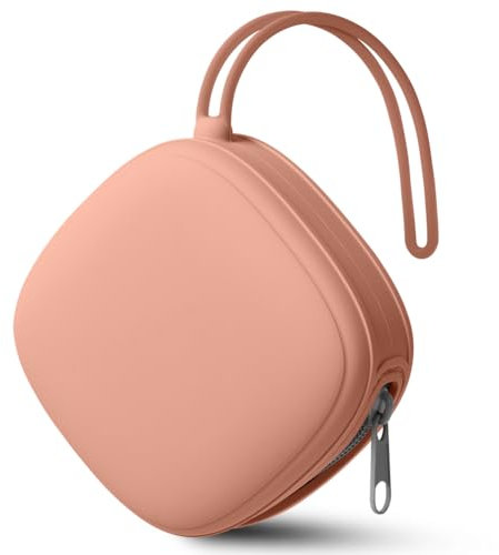 Aolso Silikon Baby Schnullerbox, Quadrat Aufbewahrung Schnullerhalter Case, Tragbare Schnulleraufbewahrung Box, BPA-Frei Schnullertasche, Wasserdicht Schnullerbox, Mädchen & Junge (BohnenPaste)