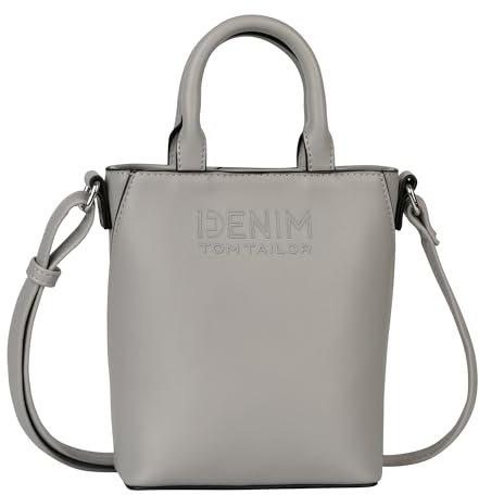 TOM TAILOR Denim Heidy Damen Shopper Umhängetasche Klein Grau