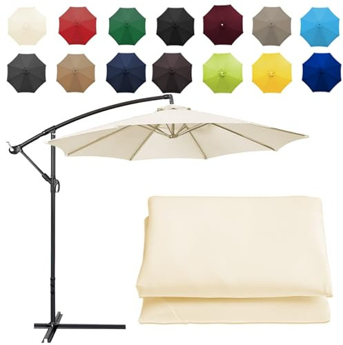 CMJYMX Replacement Parasol Canopy Sun Umbrella Replacement Cloth For 2m-6 Arms 2.7m-6 Arms 2.7m-8 Arms 3m-6 Arms 3m-8 Arms (Color : Off-white, Size : 8 ribs-3m(9.8ft))