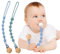 Attache Tetine (2 Couleurs) Attache Sucette - Accroche Tétine Bebe - Lot De 2 Accroches - Tétines En Silicone Testées & Approuvées (Bleu/Vert)