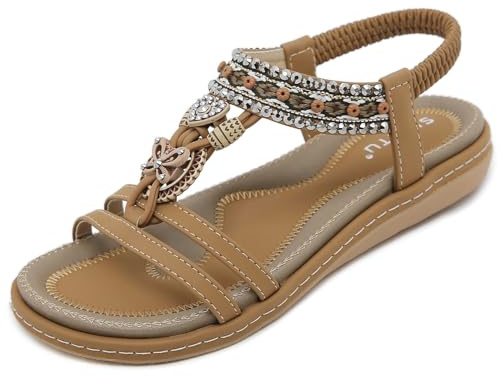 ZDQ Sandales Femme Été Confortable Plate Chaussures