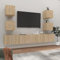SECOLI TV Schrank hängend TV Board hängend TV lowboard fernsehschrank Hängeschrank Hängeboard Wohnwand Wohnwand Wohnzimmer-Sonoma Eiche-6-tlg