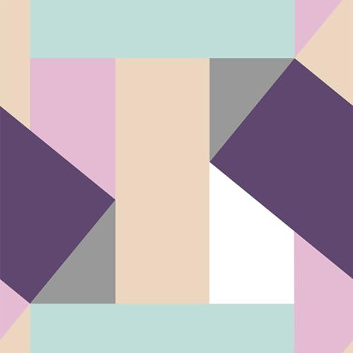 VEELIKE Pastell Lila Rosa Geometrische Tapete Boho Mustertapete Modern Tapete Geometrisches Muster Abstrakte Tapete Mädchenzimmer Wohnzimmer Badezimmer Entfernbar Mieterfreundlich 44.5 cm × 300 cm