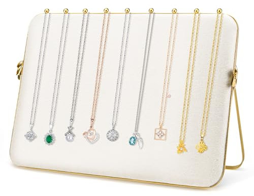1 Pack Necklace Display Stands with Velvet, Necklace Jewelry Organizer, Velvet Jewelry Display for Craft Shows, Exhibidores, Vendors