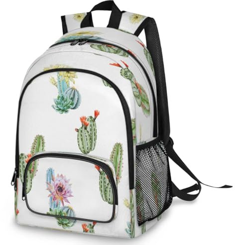 TropicalLife Kaktus-Rucksäcke, Mehrzweck-Rucksack für Kinder, Mädchen, Jungen, Männer, Frauen, Kaktusblumen, großer Rucksack, Schule, Büchertasche, lässiger Laptop-Tagesrucksack, farbig, Big