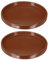 M METERXITY Lot de 2 Soucoupe en Céramique, 7,1 Pouces Od Soucoupes Rondes pour Pots de Fleurs d'Intérieur/Extérieur, Plateau de Drainage en Céramique [Marron]