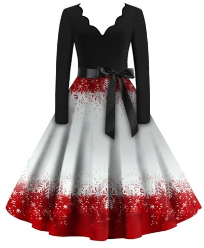 Luckywaqng Robes longues Femmes Tempérament Festif Pendule Mid Taille Jupe Beauté Rétro Tempérament Manches Longues Couleur Unie Tube Haut Manches Jupe de Noël, lilas, S