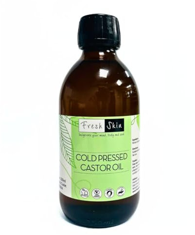 Freshskin Beauty LTD | Organic Castor Oil 250ml Glass Bottle 100% Pure Cold Pressed - BP Grade - For Dry Skin & Hair Growth, Eyelashes & Eyebrows - Hexane Free