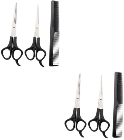FRCOLOR 2 Sätze Haarschneideschere Bartpflegeset Haarschere Haarschneidekamm Friseurkamm Haustierkamm Haarstylingschere Friseurschere Salonschere