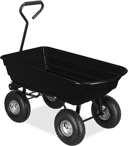 SPRINGOS Gartenwagen mit Kippfunktion Transportkarre 250 kg Belastbar Bollerwagen 75L Schubkarre Sackkarre Handwagen Bollerwagen Schubkarren Bollerwagen Luftreifen