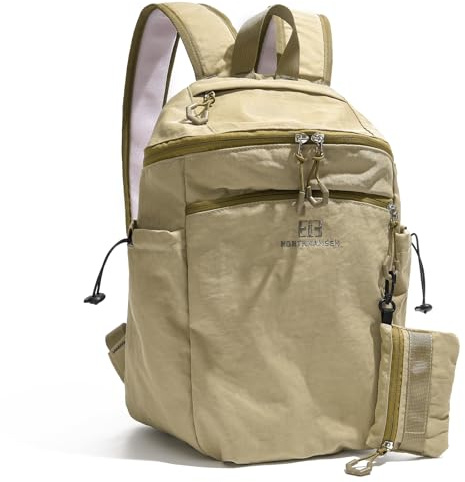 Outplea 13L Tagesrucksack für Herren Damen, Lässig Rucksack Klein mit Abnehmbarer Tasche, Schultasche Schulrucksack Teenager Wasserdicht, Khaki